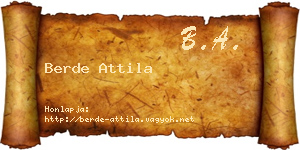 Berde Attila névjegykártya